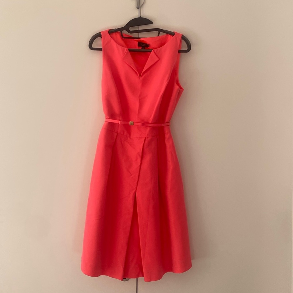 Hot pink Ted Baker party dress with matching belt